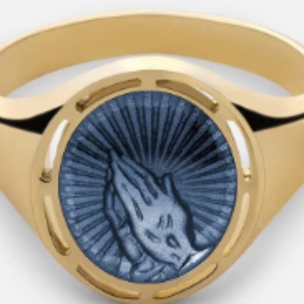 Miansai Divini Ring Gold Vermeil/Light Blue